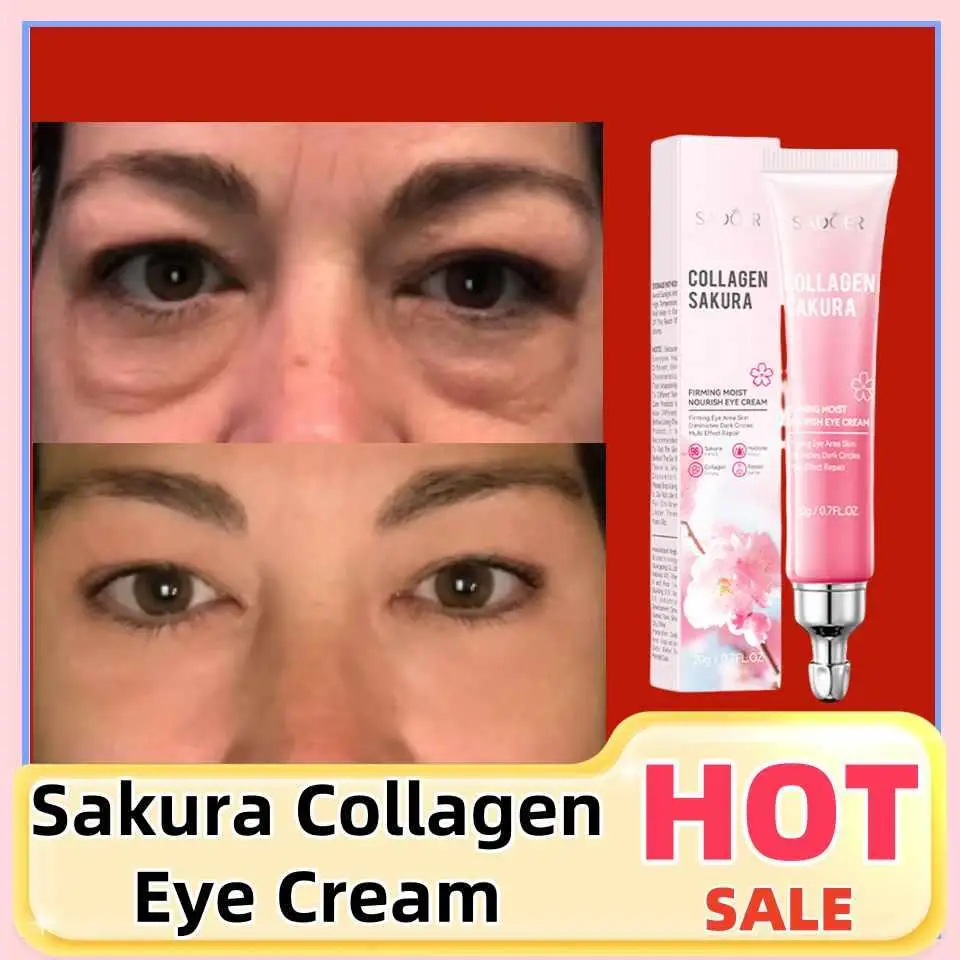 

SADOER Sakura Collagen Eye Cream Anti Dark Circles Removal Eyes Bags Firming Moisturizing Eye Creams Beauty Eyes Skin Care