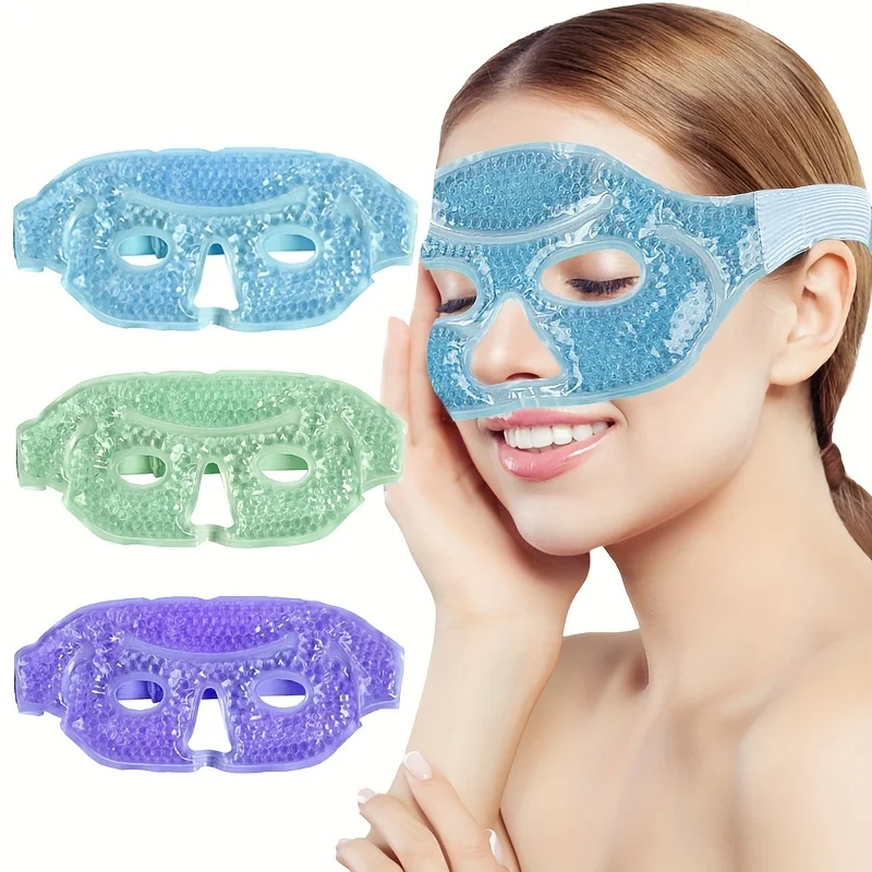 Cooling Gel Eye Mask for Edema and Dark Circles - Reusable Hot/cold Face Ice Bag To Relax and Help Sleep, No Battery