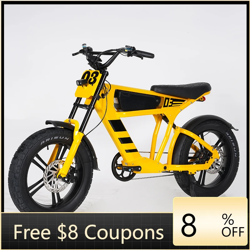 

STLF Mangosteen FT-03 Electric Fat Tire Bicycle 48V E-Bikes Hydraulic Brake 750W Motor Lithium Battery City Bike for Student Bik