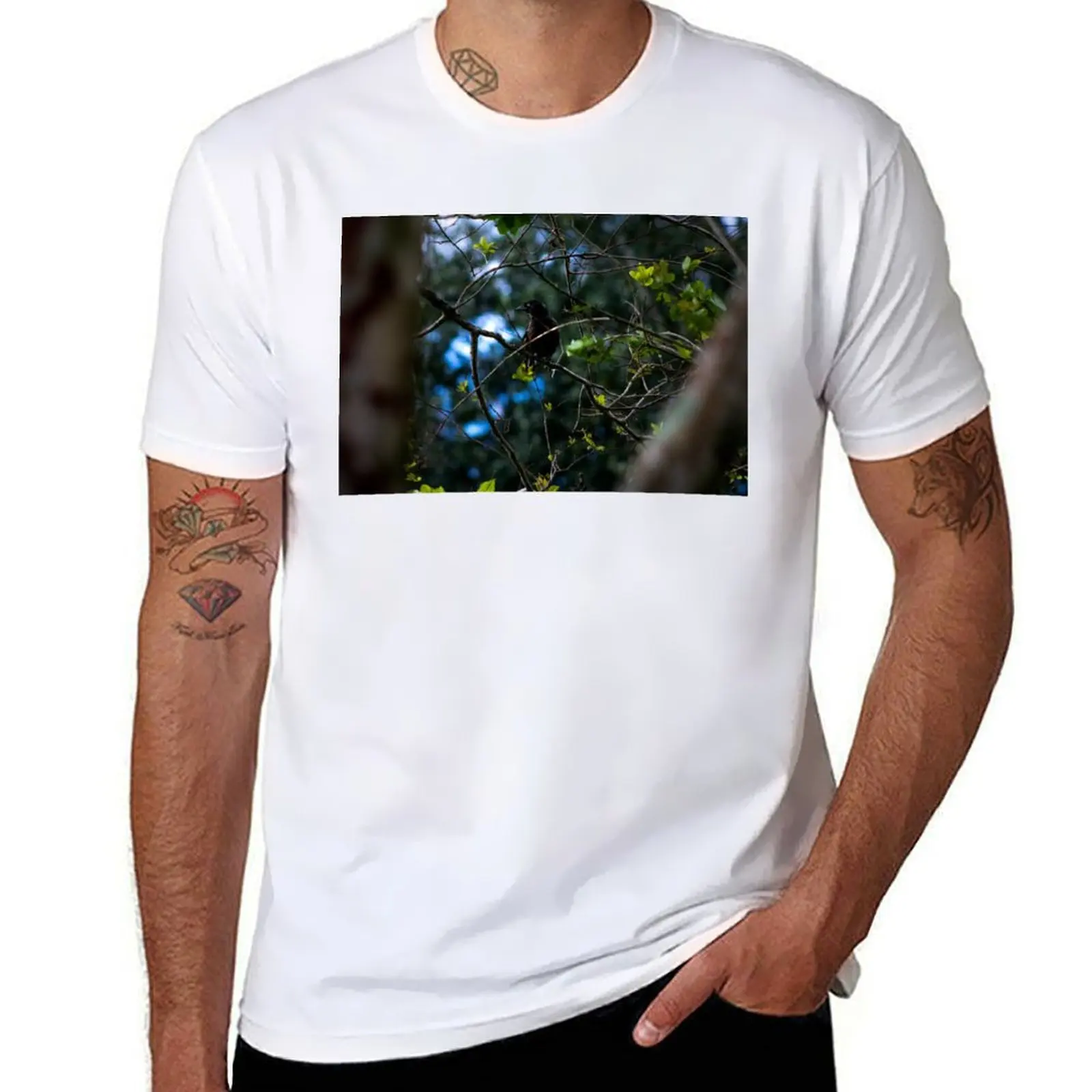 

Black Bird In Tree T-Shirt funny t shirts cotton man t shirts for men T-Shirt