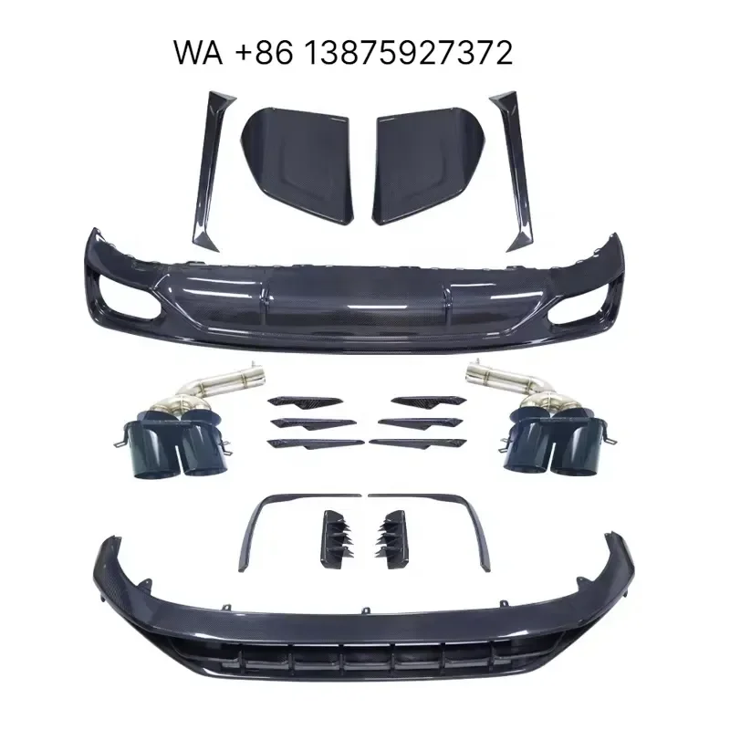 Wmwmnu Carbon Fiber Front Lip Rear Diffuser for Q8 Sport Style Auto Bumper Body Kit Compatible with Q8 Abt Design Car
