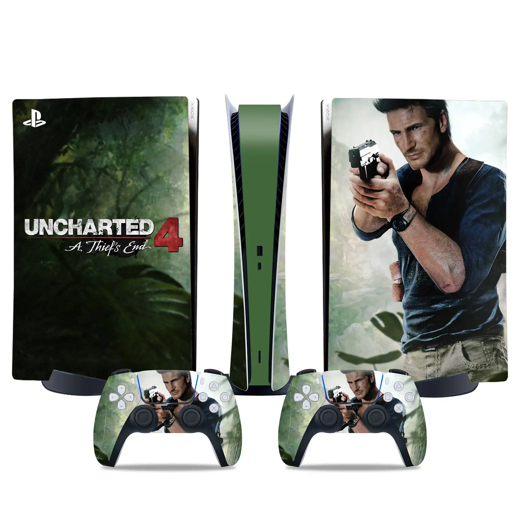 PS5 الشارات الرقمية وحدة التحكم والتحكم ملصقا الجلد ، اكسسوارات الفينيل ، Uncharted 4