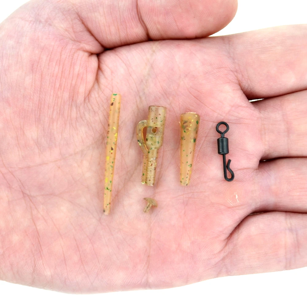 Hirisi 40 Stück Karpfenangeln Zubehör Sicherheitsblei Clips Schwanz Gummikegel Anti Tangle Sleeve Quick Change Wirbel Rig M10 – Detail 3