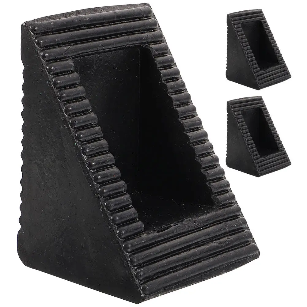 

3Pcs Anti-Slip Wheel Chocks Heavy Duty Rubber Tire Stopper for Cars Trucks Rvs Camper Trailer Safety Skid Resistant Wheel