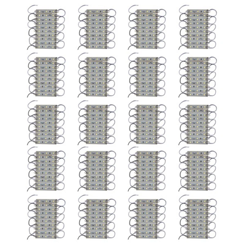 

20X10 шт. 5050 SMD 3 фотолампа, фотолампа, водонепроницаемая строка, 12 В постоянного тока, холодный белый свет