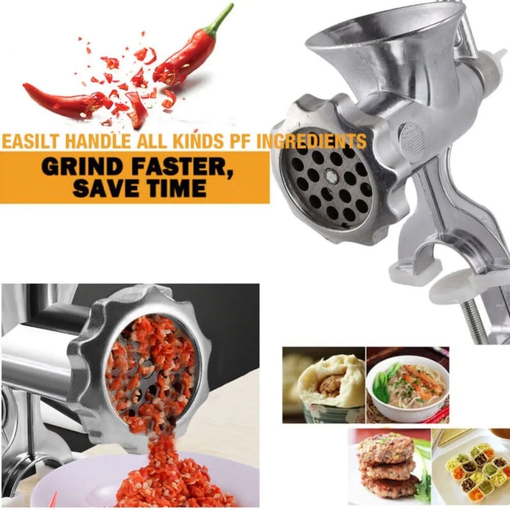 Adjustable Meat Mincer Grinder Heavy Duty Hand Operated Noodles Grinder Manual Aluminum Alloy Pressing Sausage Milling - Image 2