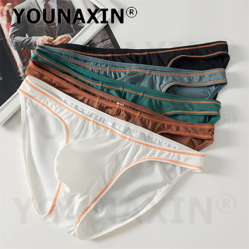 5 Pieces Men's Sexy Stretch Bikini Briefs Low Waist Big Bulge Pouch Mini Triangle Thong Underwear For Men M L XL 2XL