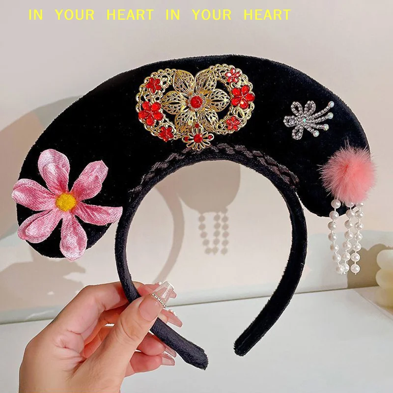 Hanfu Cheongsam Hair Hoop Accessories Ancient Royal Court Queen Princess Headband Headdress Classical