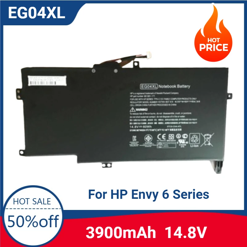 New High-quality Laptop Battery EG04XL HSTNN-DB3T HSTNN-IB3T TPN-C103 TPN-C108 EG04 for HP Envy 6 Series Envy Sleekbook 6