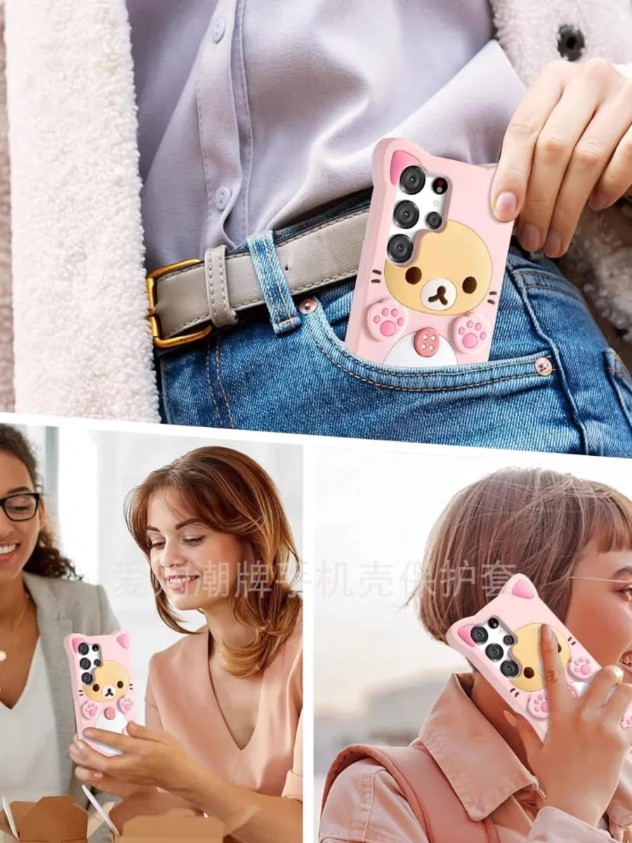 Cute Cat Bear Phone Case Phone Case For Samsung Galaxy S24 Ultra S23 Plus S22 S21 S20 FE A15 A54 A14 A53 5G - náhled 6