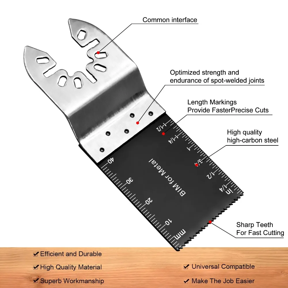 10Pcs Oscillating Saw Blades Set Bi-metal Multi Tool Blades Sharp Wear Resistant Oscillating Tool Fast Cutting Saw Blades