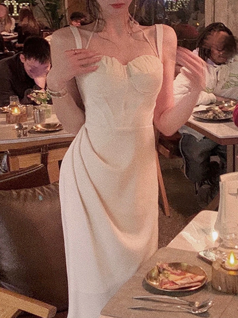 ชุดเดรสเอวสูงทรงเอ สีพื้น ผ้าซาติน สำหรับผู้หญิง ดีไซน์แฟชั่น ฤดูใบไม้ผลิ ฤดูร้อน