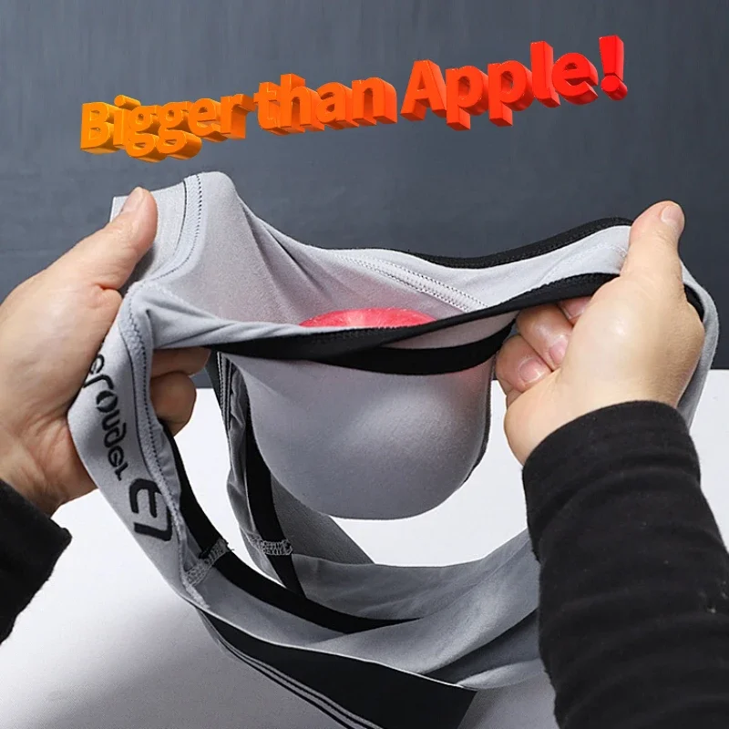 Calzoncillos elásticos Ultra bajos para hombre, lencería Sexy, bolsa para pene, bulto súper grande, bolsa para pene, Boxers convexos en U especiales