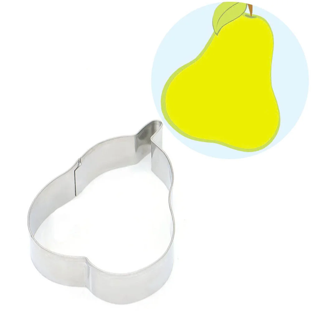 3Pcs Stainless Steel Pear Shape Cookie Cutter Molds Easy Clean Non-Stick DIY Chocolate Fondant Cake Baking Dessert Mold