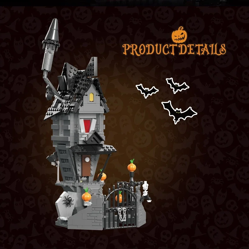 IN STOCK MOC Horror Night House KK20003 581Pcs Building Blocks Model Bricks Assembling Toys For Boys Birthday Chrismas Gifts