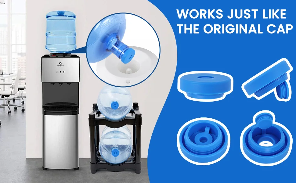 4 Stück Wiederverwendbare Silikon-Verschlüsse für Wasserspender, Universelle Auslaufsichere Abdeckung, Ersatz für 5-Gallonen-Kannen-Spenderdeckel – Detail 4