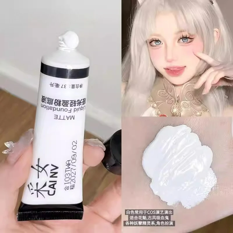 

Foundation Blending Liquid Toner Matte Light White Liquid Foundation Pure White Brighten For Cosplay Festival Makeup