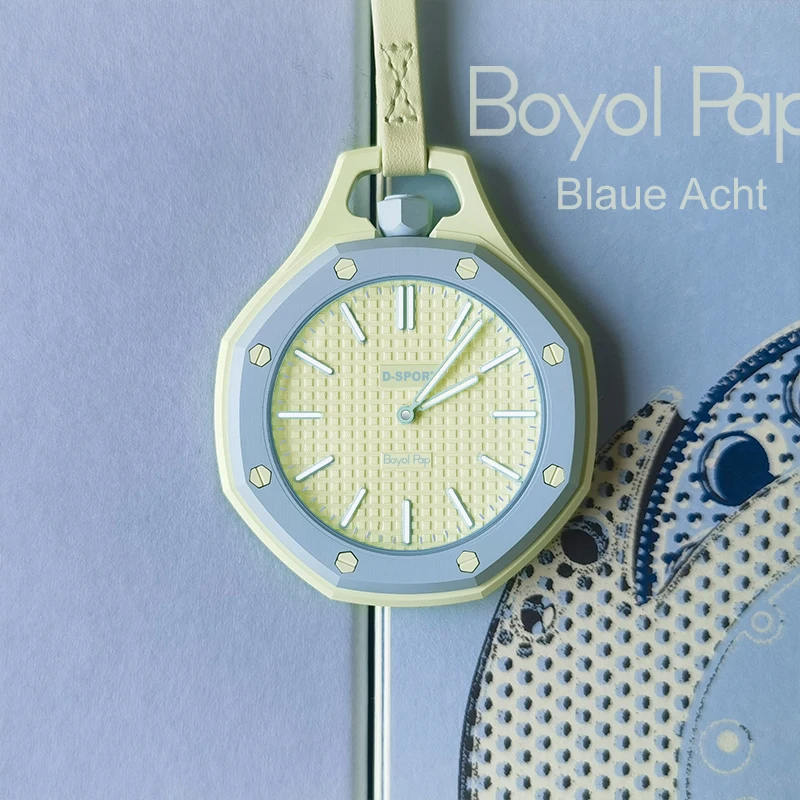 New Octagonal Pocket Watch Necklace for Men Women Casual Hanging Watch Quartz Wristwatch Candy Color Fashion Pendant Watches