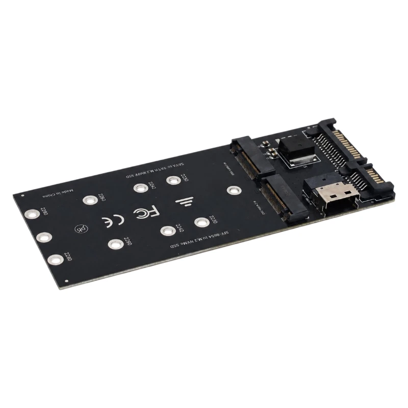 NEW SFF‑8654 4i to Dual M.2 Adapter Card For 2230‑2280 M.2 NVMe SSD + M.2 SATA NGFF SSD Converter Storage For Server Workstation