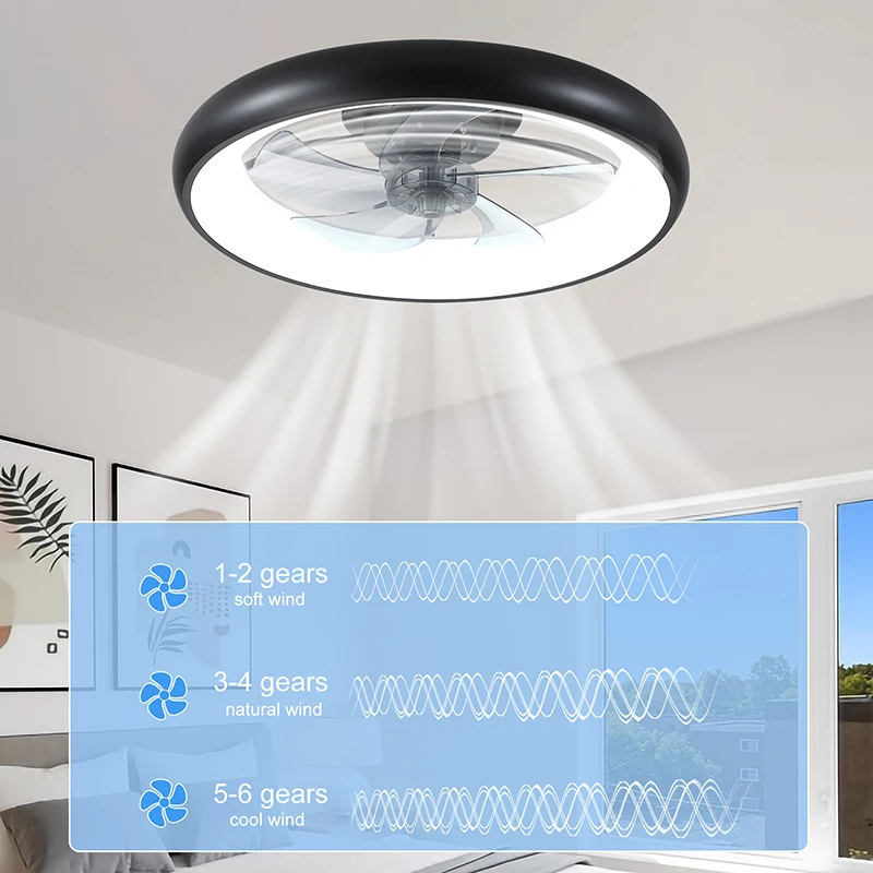 New Ceiling Fan Light Modern Simple Wind Adjustable Light LED Ceiling Fan Mobile Smart Control Suitable for Living Room Bedroom