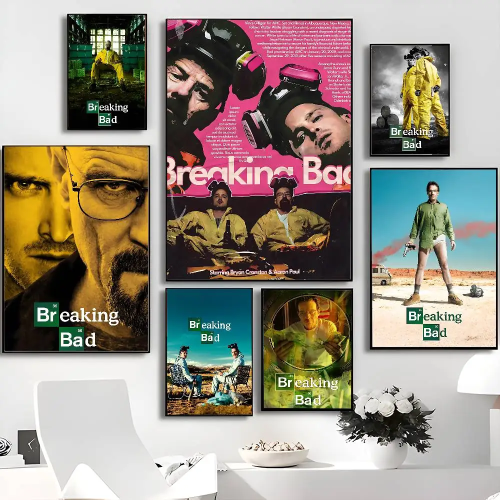 Breaking Bad Movie Classic Vintage Posters Decoracion Painting Wall Art White Kraft Paper Kawaii Room Decor