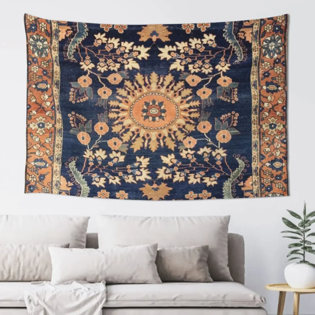 Sarouk Persian Floral Rug Print Tapestry Living Room Decoration Wallpaper Bedroom Christmas Decoration Tapestry