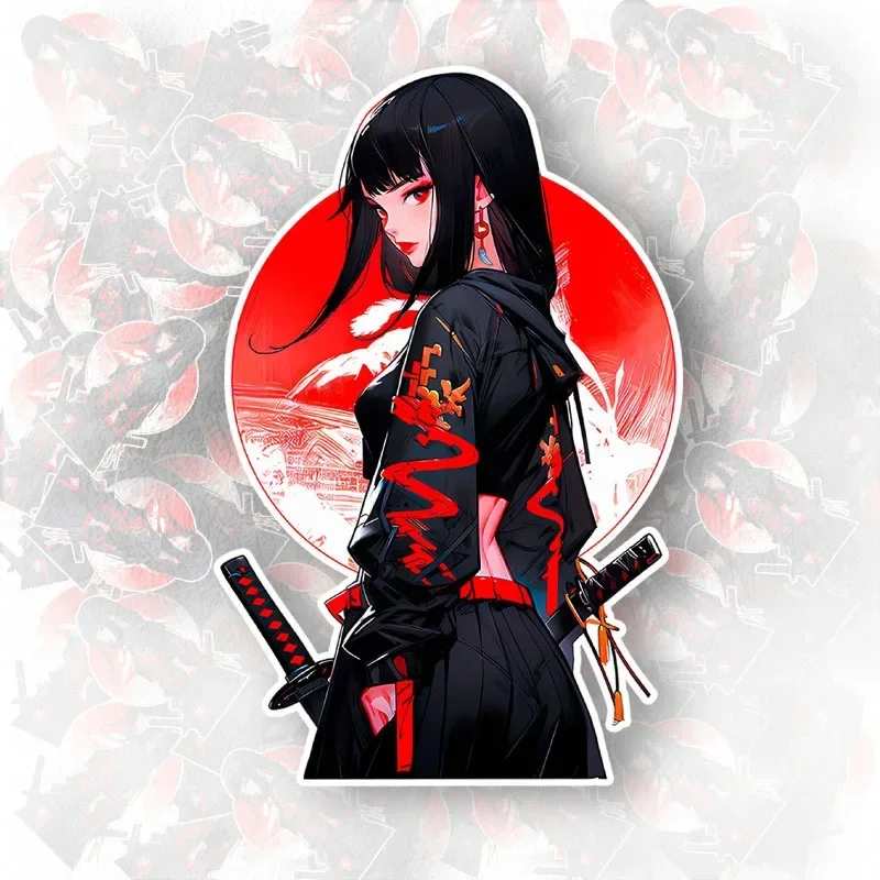 Anime Warrior Car Decal Waterproof PVC Sticker Body Windshield Scratch UV Resistant Japanese Style Decor