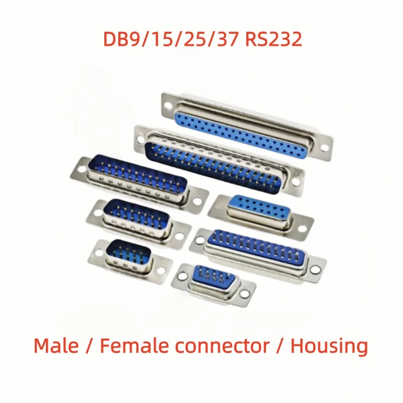 D-SUB Connector Serial Port Adapter Male/Female 9/15/25/37 Pin Solder Type DIP Straight Mount 2 Rows DB9 DB15 DB25 DB37