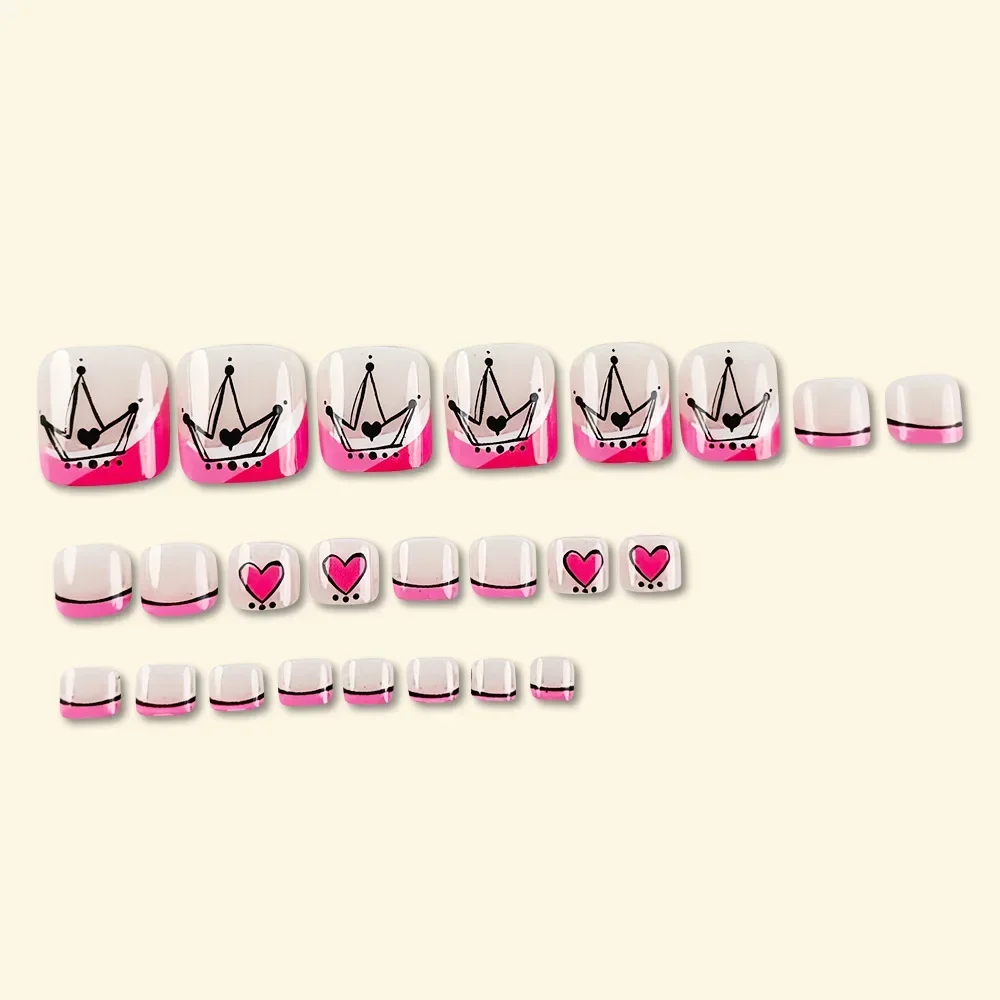 ฤดูร้อนชายหาด Toe เล็บปลอมกดบนเล็บ 24 ชิ้นเล็บปลอมชุดการออกแบบเชลล์ตกแต่งเล็บอะคริลิค Stick บนเล็บเท้า