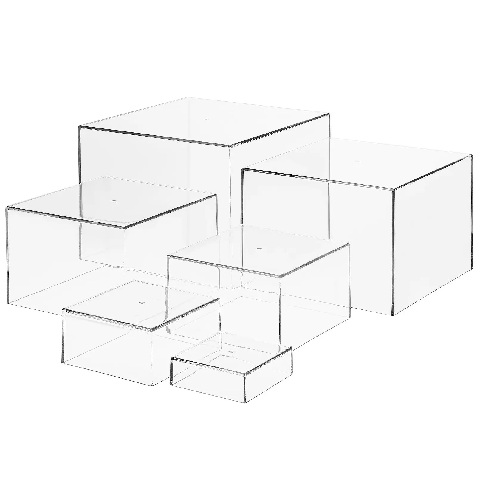 1 ensemble de présentoir à gâteaux transparent à plusieurs niveaux pour table de desserts, idéal pour mariages, anniversaires, fêtes de thé, présentation de pâtisseries et buffets alimentaires