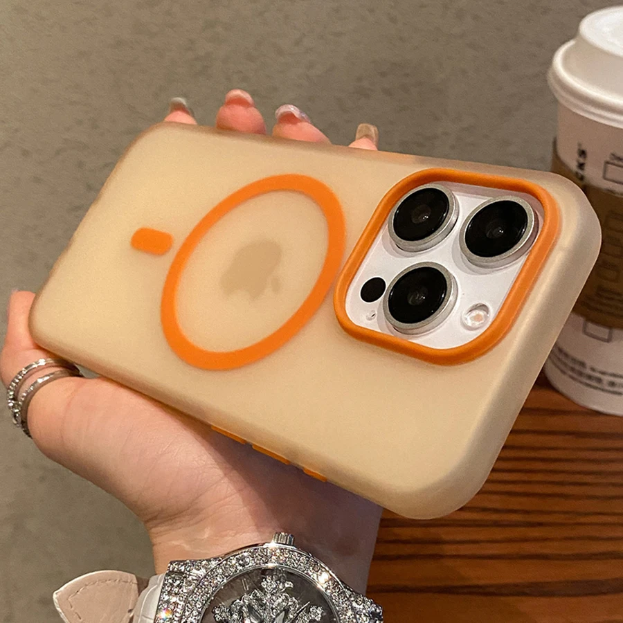 Matte Candy Magnetic Wireless Charge Transparent Case For iPhone 16 15 14 Plus 13 12 Pro Max For Magsafe Shockproof Soft Cover - náhled 6