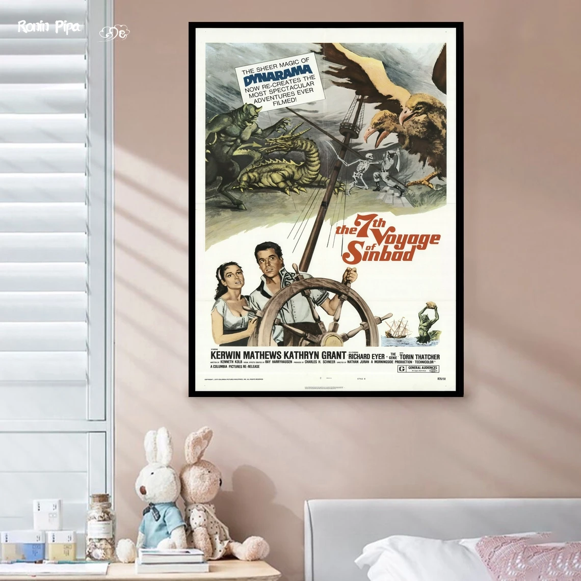 Póster de la película The 7th Voyage Of Sinbad, lienzo impreso, pintura, cuadros de pared, decoración del hogar para sala de estar (sin marco)