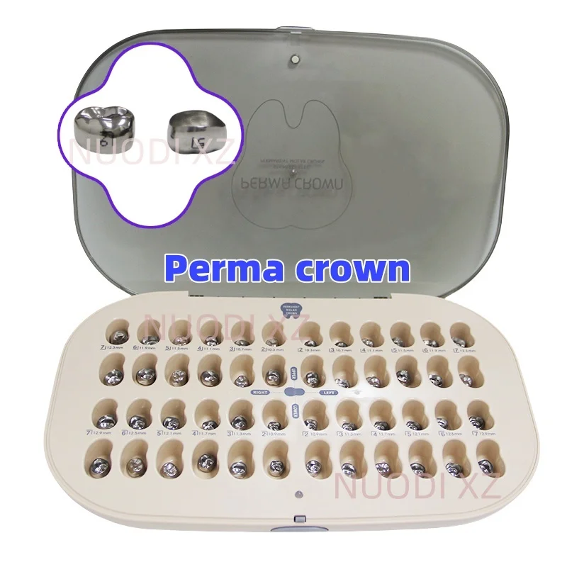 

48Pcs Dental Perma Crown Permanent Stainless Steel Molar Crowns Kit Teeth Crowns Shinhung Orthodontic Accessories Brace for Kids