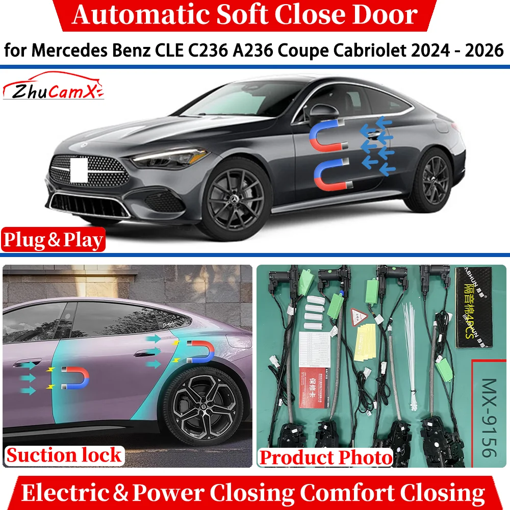 

for Mercedes Benz CLE C236 A236 Coupe Cabriolet 2024-2026 Automatic Soft Close Door Electric Power Comfort Close Suction System