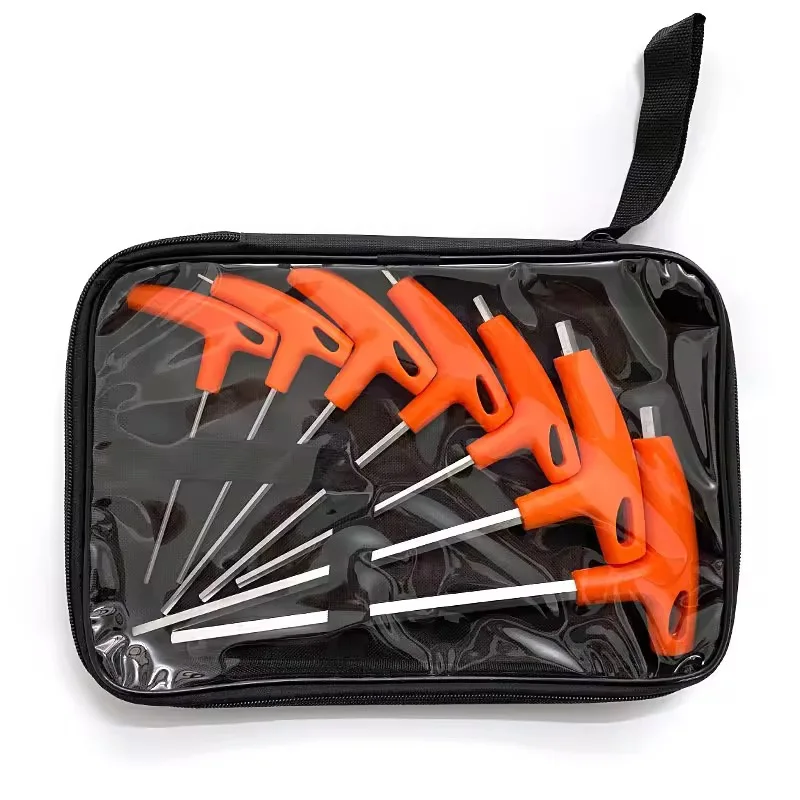 

7Pcs Allen Key Wrench Set - CR-V Forged Hex Screwdriver Kit with T-Handle & Storage Bag for Household Repairs