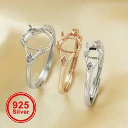 Oval Prong Ring Settings,Split Shank Solid 925 Sterling Silver Rose Gold Plated Ring,Art Deco Memory Jewelry,DIY Ring 1224162