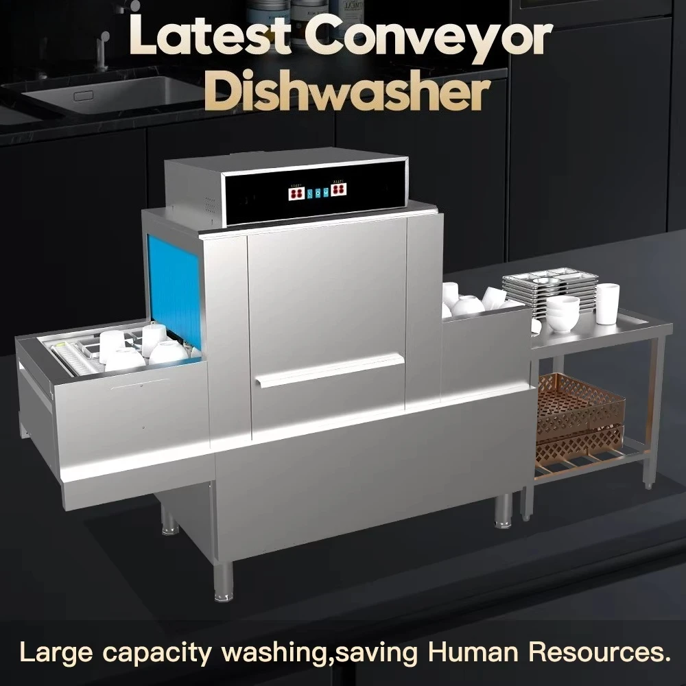 Commercial Kitchen Automatic Dishwashing Machine Stainless Steel Equipment for Home Hotels Food Shops Featuring New  Engine