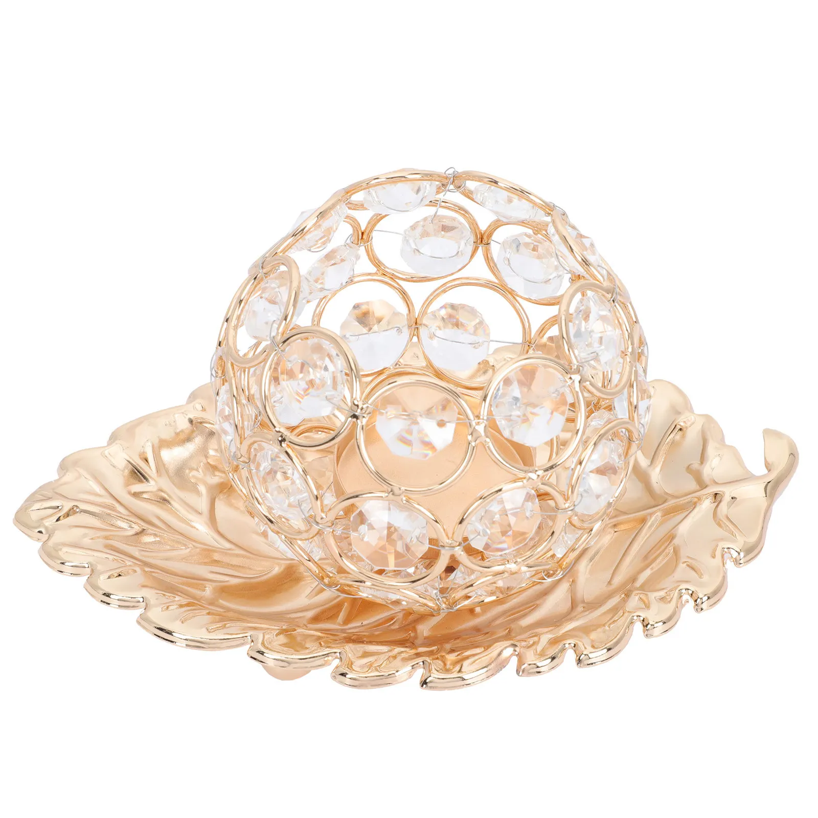Vintage Crystal Candlestick Creative Elegant Leaf Holder for Wedding Home Decor Romantic Atmosphere Artistic Retro