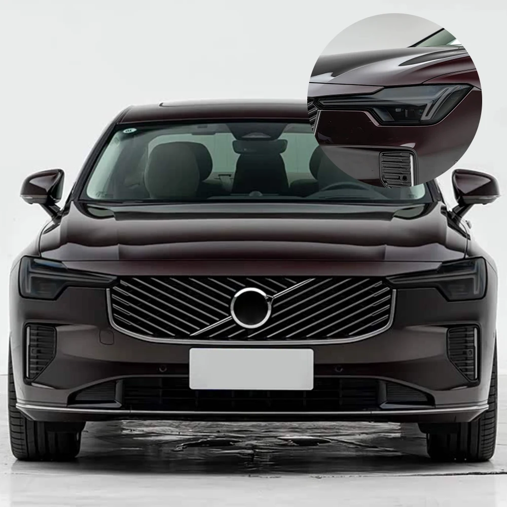 TPU High Gloss Car Headlight Protective Film for Volvo S90 2017-2026 Smoke Black Pre Cut Anti-Scratch Headlight Vinyl Wrap - view 5