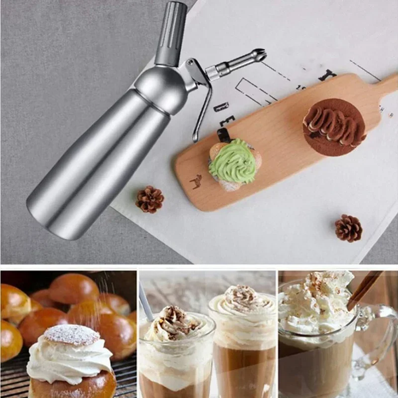 

Creative Pure Aluminum Cream Gun, Siphon Whipped Cream Dispenser, Household Foaming Gun, Kitchen Accessories, Nozzle Tools