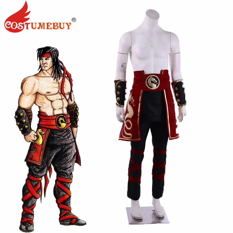 CostumeBuy Liu Kang Cosplay Costume Men's Liu Kang Pants Outfit with Headband Deluxe Game Suit