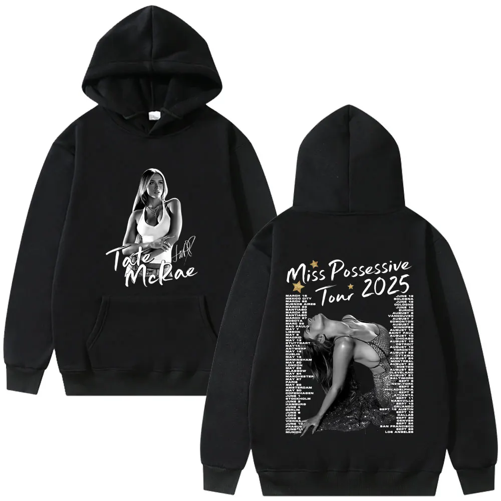 

Tate McRae Miss Possessive World Tour 2025 Hoodie Man Fashion Oversized Pullover Men Women Casual Harajuku Fleece Cotton Hoodies
