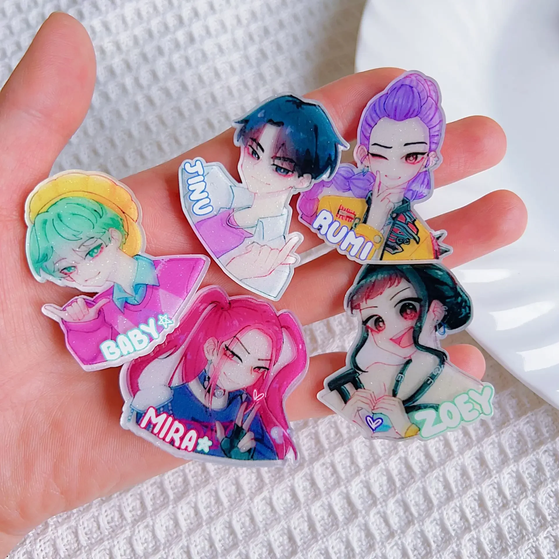 2026 hot Kpop Team Acrylic Hair Clip Elastic Headband Cute Cartoon Headband Creative Little Girl Hair Accessories Gifts