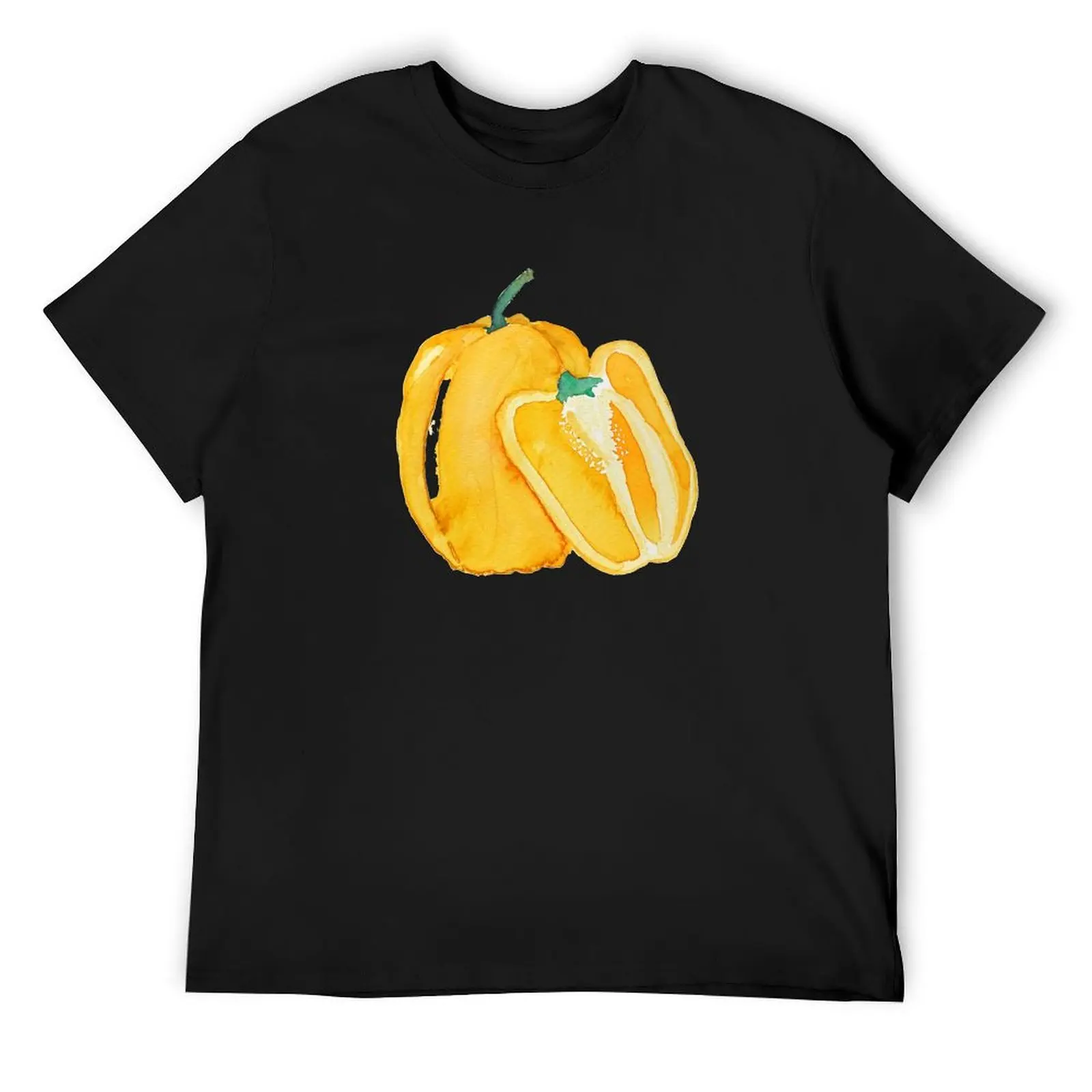 

yellow bell pepper watercolor T-Shirt shirts graphic basketball graphic tees oversized Men's clothing