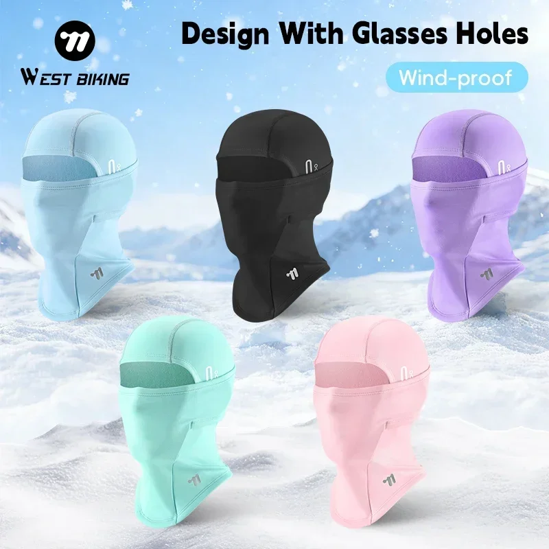 WEST BIKING Youth Balaclava Face Mask Windproof Thermal Helmet Liner Fleece Lined Breathable Dust Proof Elastic Skin Friendly