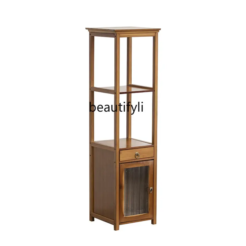 yj Narrow Antique Shelf Solid Wood Chinese Style Decoration Display Cabinet Simple Tea Shelf Shelf