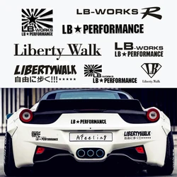 Performance Liberty Walk LB Rising Wide-bodied Modified Racing Bumper Sticker Reflective Car Window Hood Body Vinyl Decal