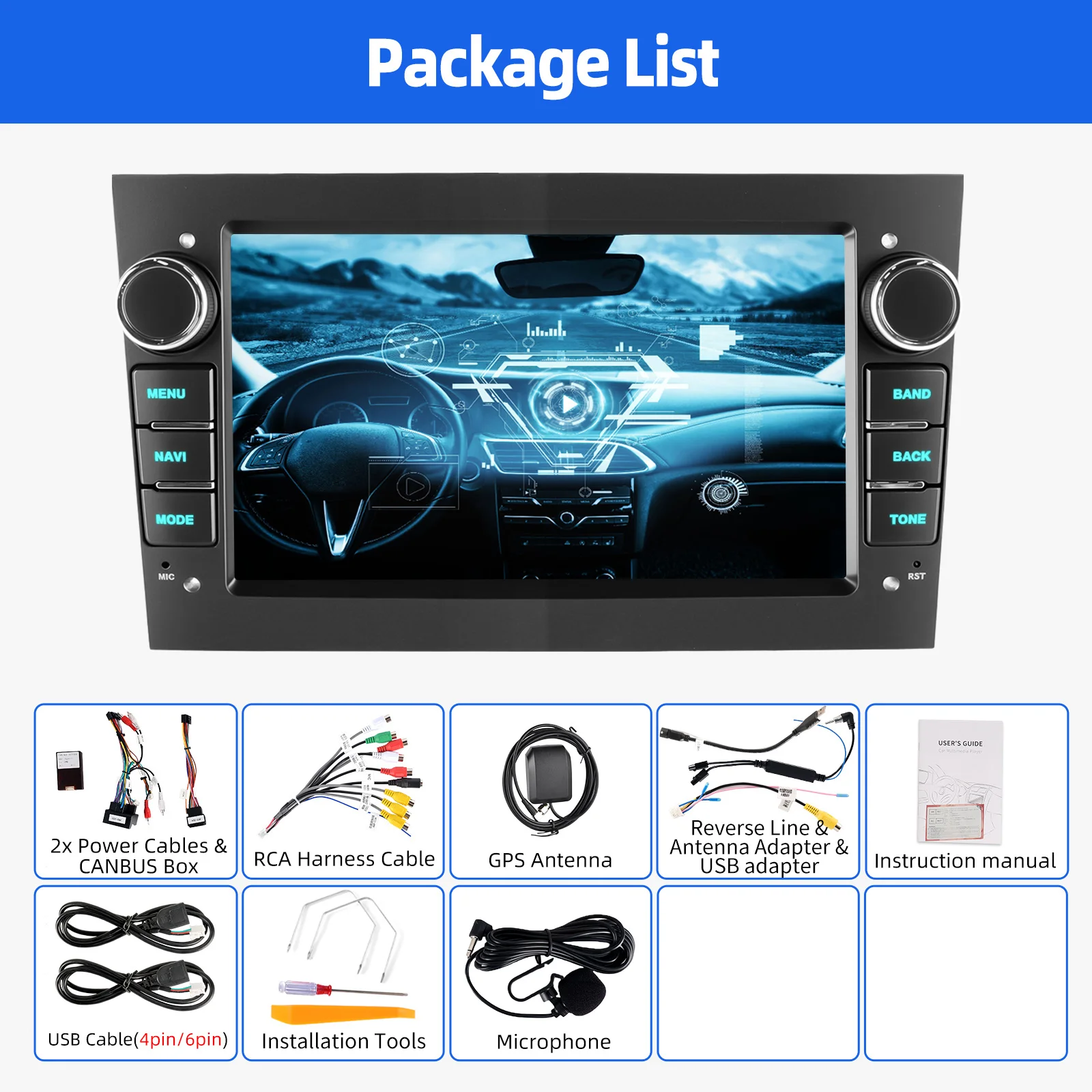 ESSGOO Autoradio CarPlay Android 15 Voor Opel Astra Vectra Vauxhall Antara Zafira Corsa C D Vivaro Meriva Auto ﻿