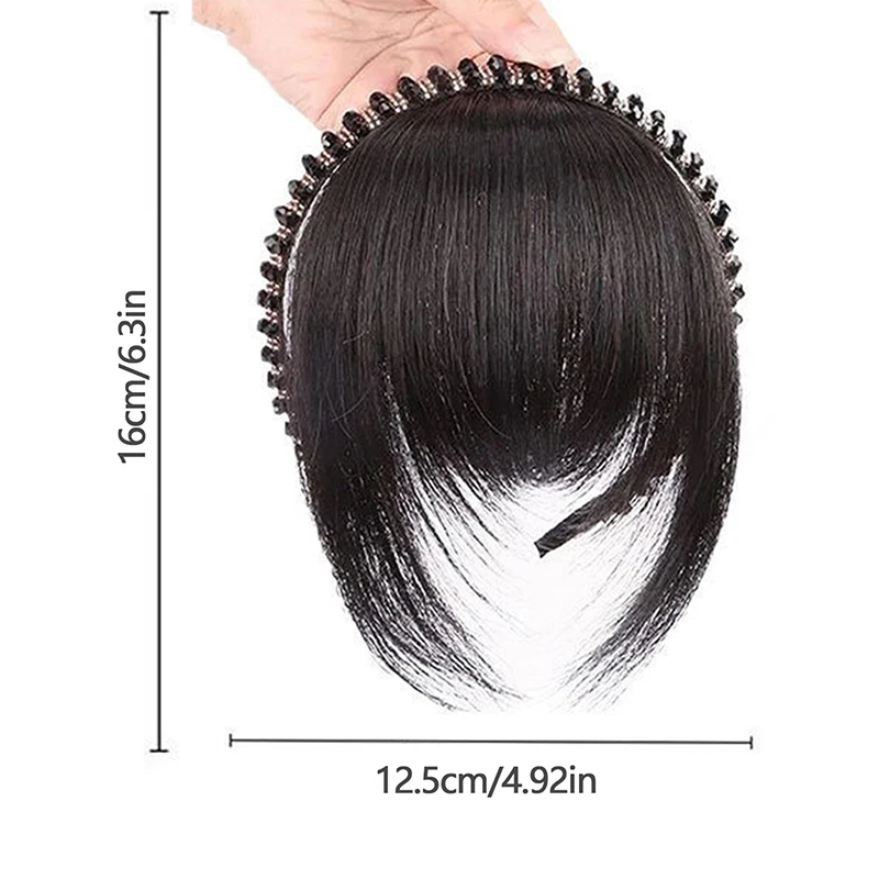 1PC Synthetic Topper Hairpiece False Bang Clip-In Bangs Extension Natural Fake Fringe Invisible Clourse Hairpiece For Women