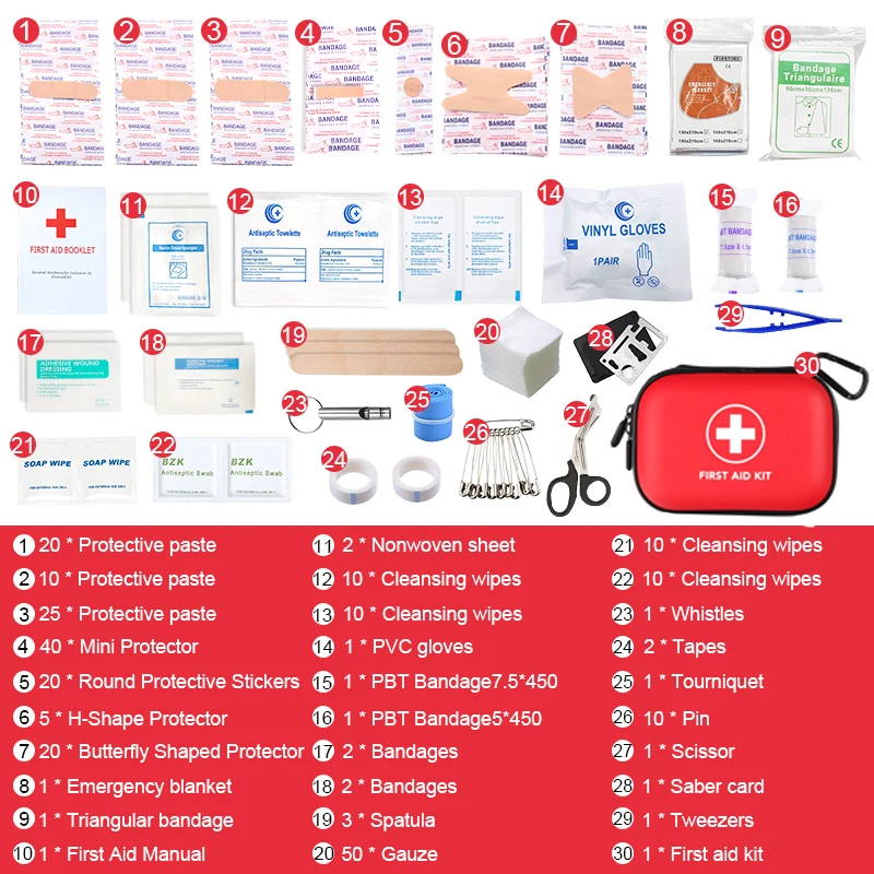 

Compact Hard Shell, Public Emergency Medical Kit - Great for Survival, Vehicle, Boat, Sports, Hiking, Travel First Aid Kits